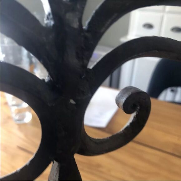 WROUGHT IRON RUST COLOR ARTE DE MEXICO CANDELABRA/CANDLE HOLDER 23” TALL - Picture 7 of 8